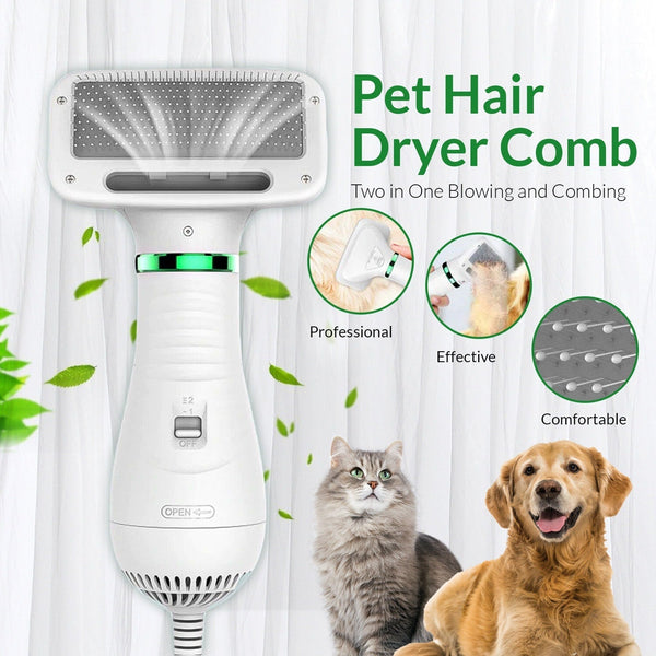 2-In-1 Pet Hair Dryer and Grooming Brush